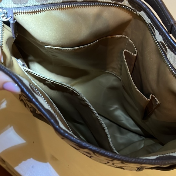 Coach signature leather trim hobo - Picture 3 of 10